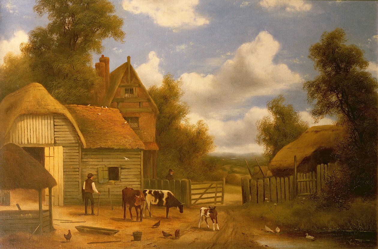 Gårdspladsscene af Charles Vickers