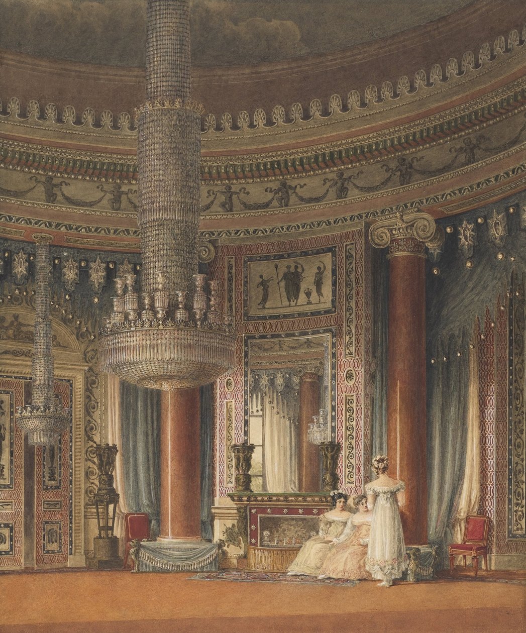 Den cirkulære spisestue i Carlton House, London af Charles Wild