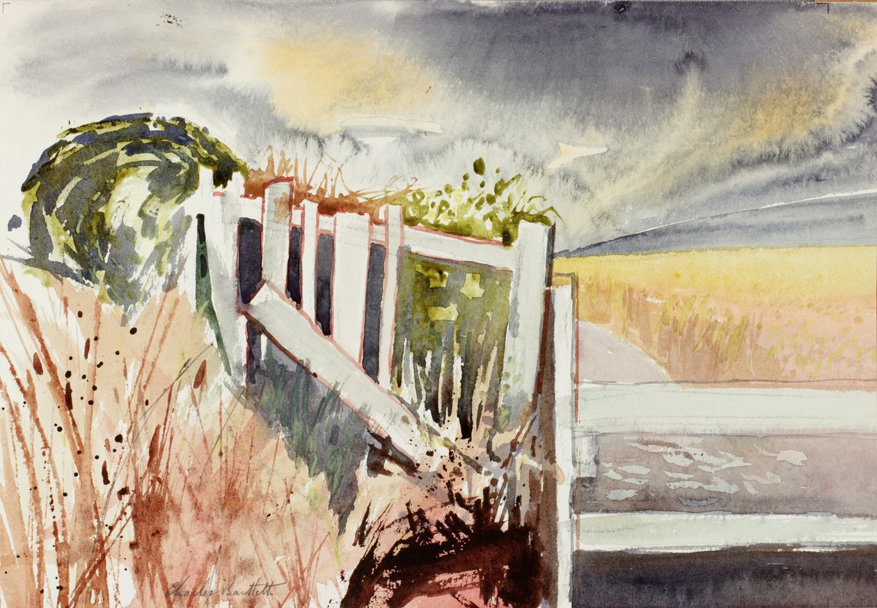 Field End (blyant og akvarel på papir) af Charles William Bartlett