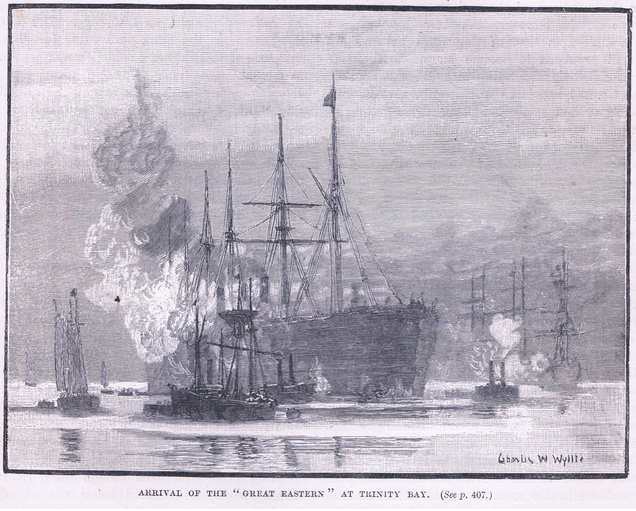 Ankomst af Great Eastern til Trinity Bay 1866 e.Kr af Charles William Wyllie