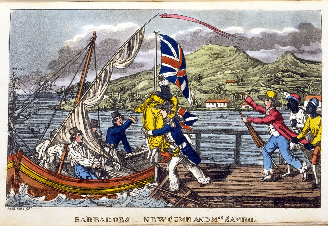 Barbados: Newcome and Mrs Sambo, tallerken fra 