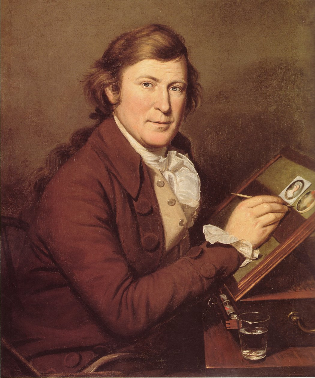 James Bortset fra at male en miniature af Charles Willson Peale