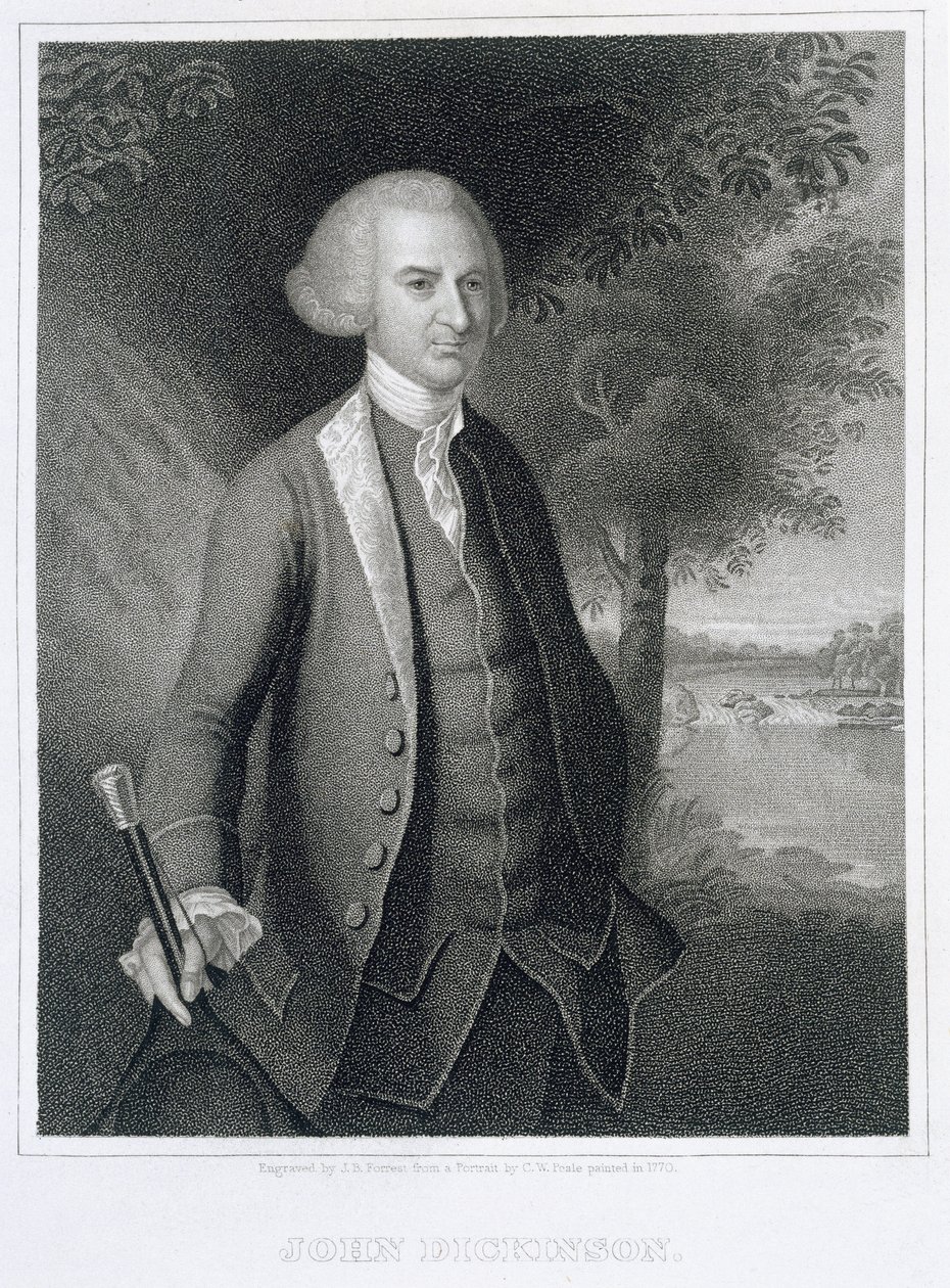 John Dickinson, graveret af John B. Forrest (1814-70) af Charles Willson Peale