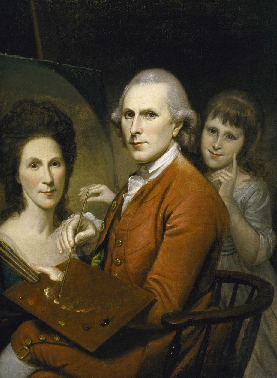 Selvportræt med Angelica og Portræt af Rachel af Charles Willson Peale