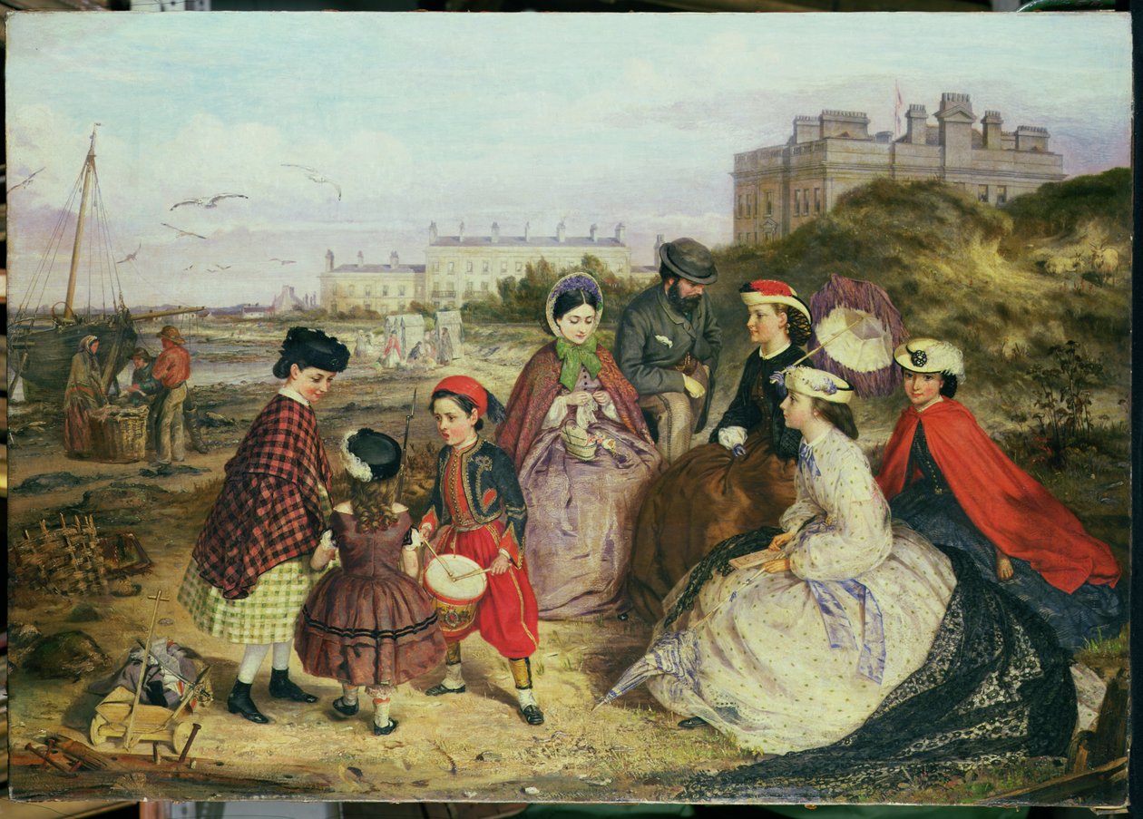 En victoriansk familie ved havet af Charles Wynne Nicholls