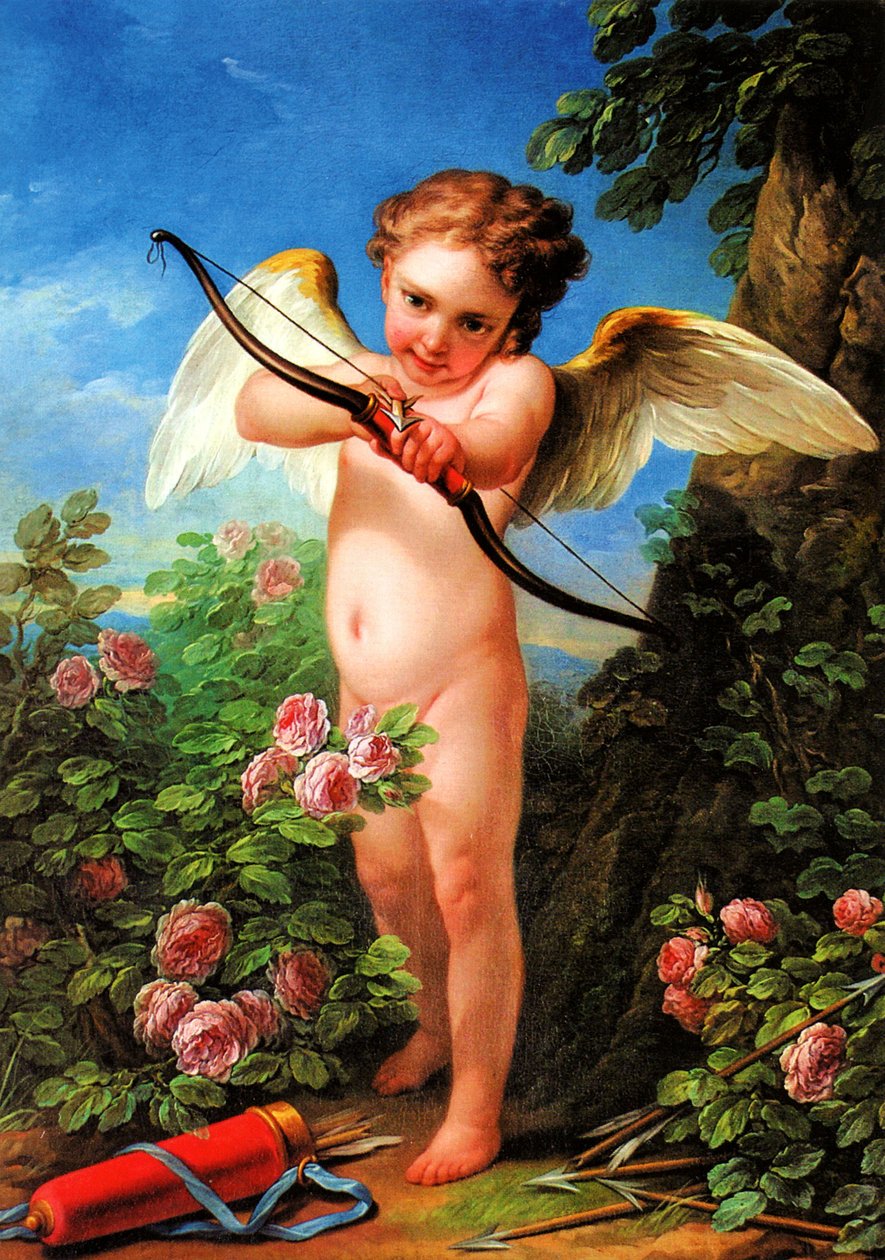 Amor, der skyder en bue af Charles André van Loo
