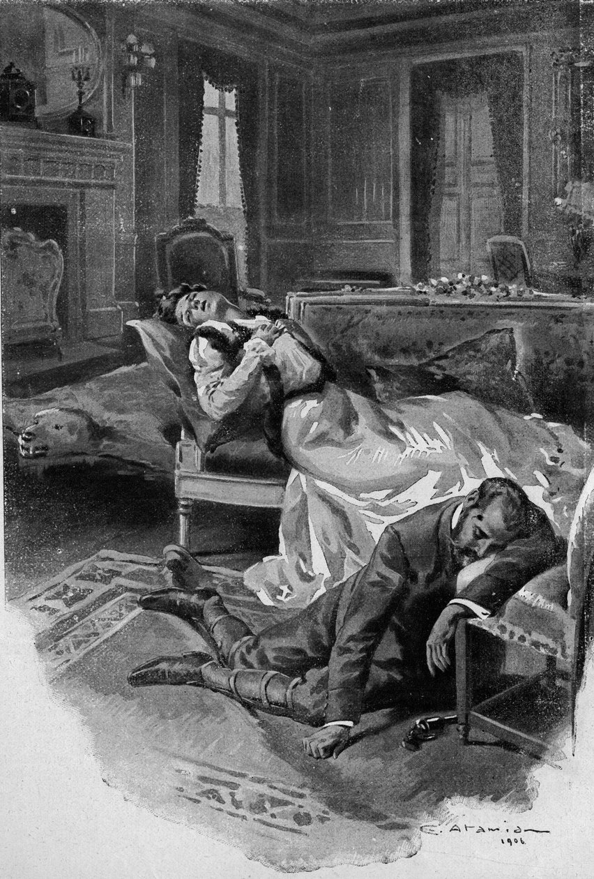 Ærkehertug Rudolf, kronprins af Østrig (1858-1889), dræber sig selv og sin elskerinde, baronesse Mary Vetsera, i sin jagthytte i Mayerling - Drama af Mayerling: Ærkehertug Rodolph af Habsburg (ærkehertug Rodolph af Habsburg) (Habsburg-Lorraine) ( 1858-1889 af Charles Garabed Atamian