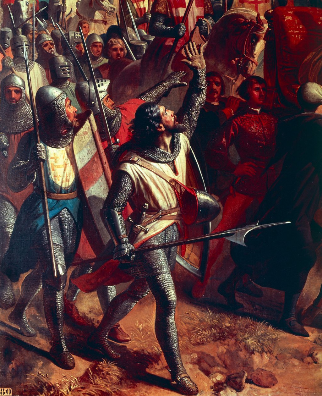 Slaget ved Montgisard 1177, detalje af en korsfarer, ca. 1842 (olie på lærred) af Charles Philippe Lariviere