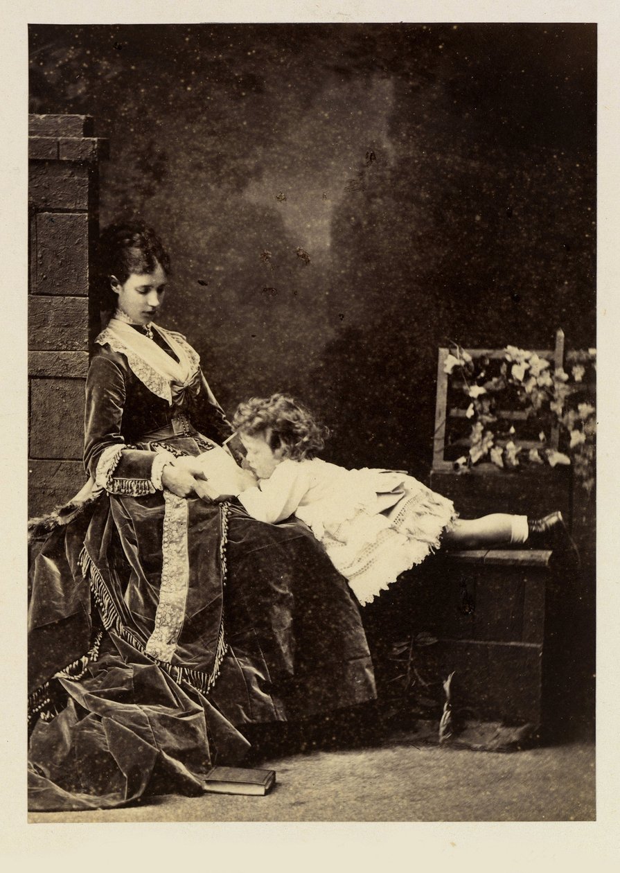 Marie Fedorovna (Dagmar af Danmark) (1847-1928) og hendes søn Tsarevich Nicolas Aleksandrovich (Nicholas II) af Charles Bergamasco