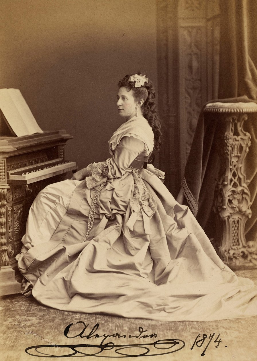 Portræt af storhertuginde Alexandra Iosifovna af Sachsen-Altenburg (1830-1911) af Charles Bergamasco