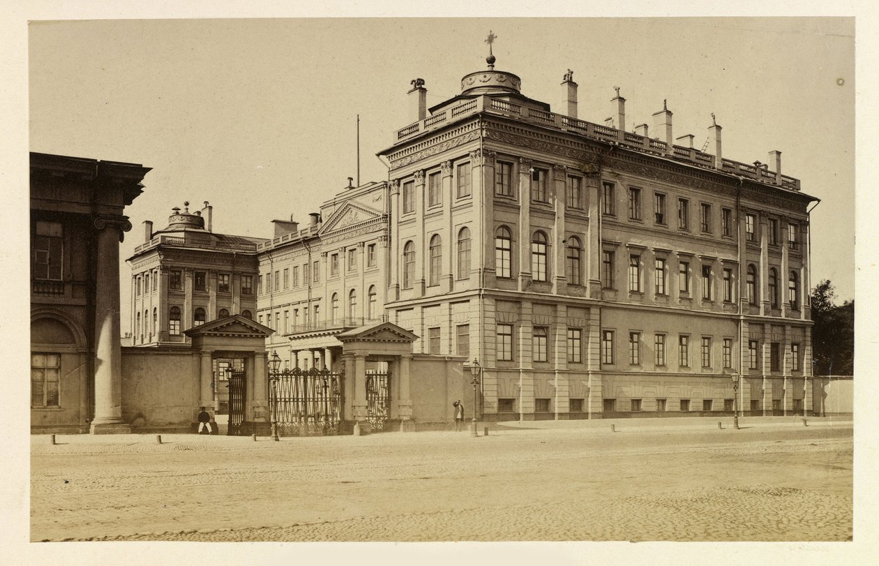 Anichkov-paladset i Sankt Petersborg, af Bergamasco, Charles (Karl) (1830-1896). Albumin foto af Charles Bergamasco