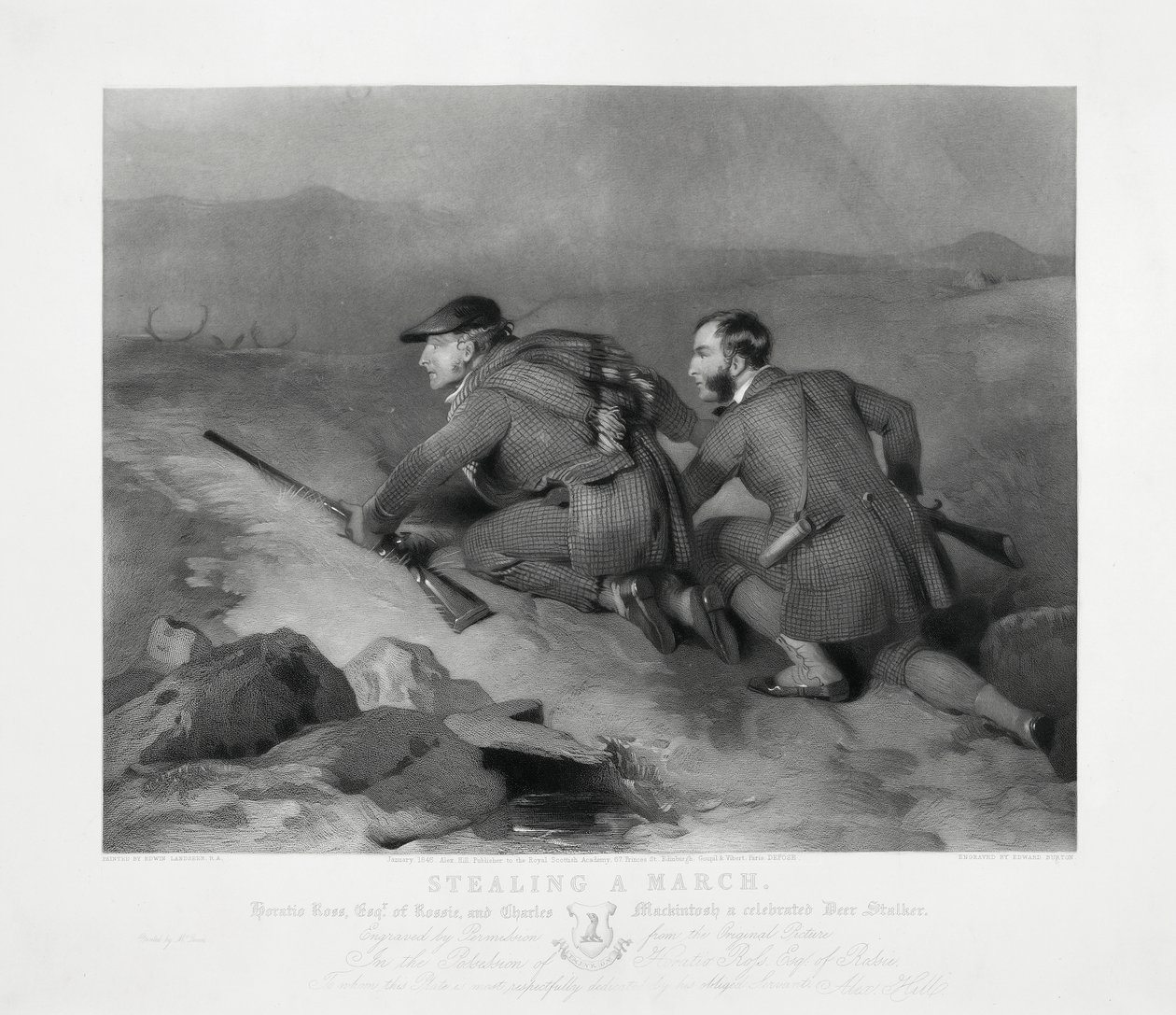 Stealing a March, graveret af Edward Burton af Charles (after) Landseer