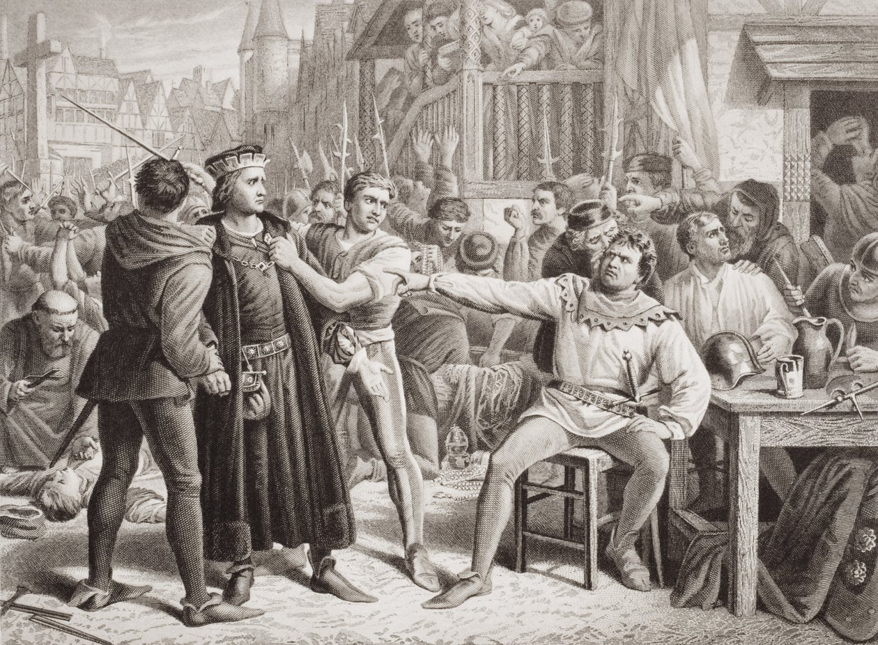 Lord Saye og Sele stillet for Jack Cade, 4. juli 1450, fra 