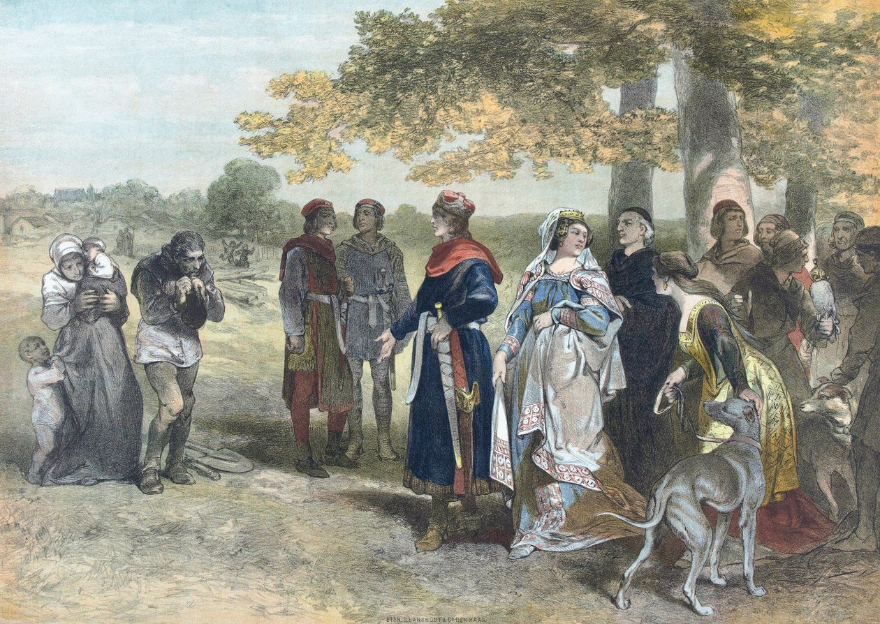 Floris V, greve af Holland og Zeeland. (Print) af Charles (after) Rochussen