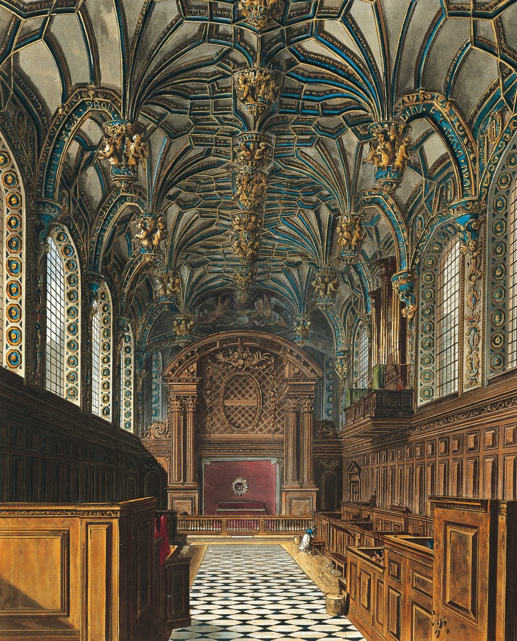 Kapel i Hampton Court Royal Palace af Charles (after) Wild