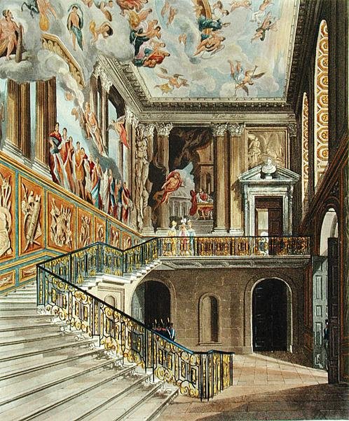 Den store trappe ved Hampton Court Palace fra Pynes 