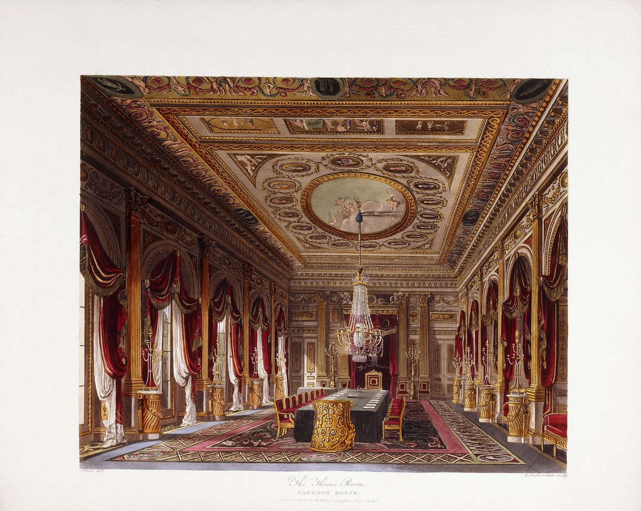 Throne Room, Carlton House af Charles (after) Wild