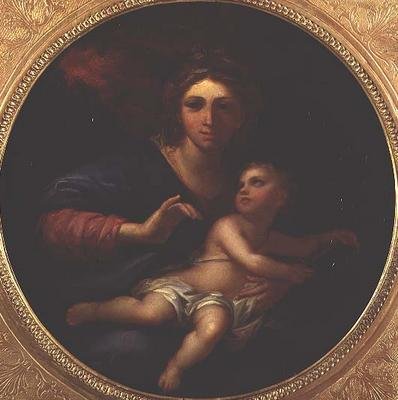 Madonna og barn af Charles (follower of) Le Brun