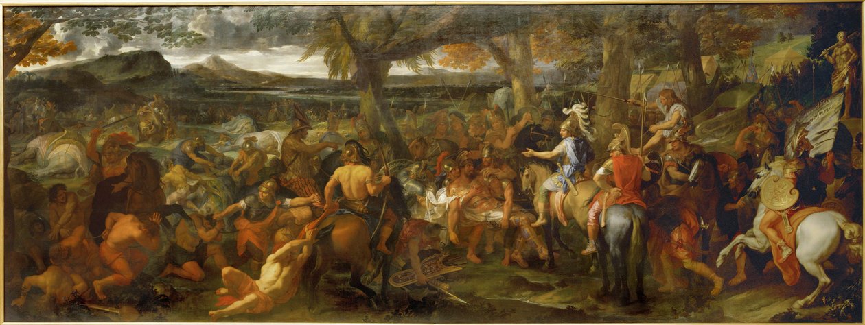 Alexandre et Porus - Alexander den Store og Porus, konge af Indien ... af Charles (studio of ) Le Brun