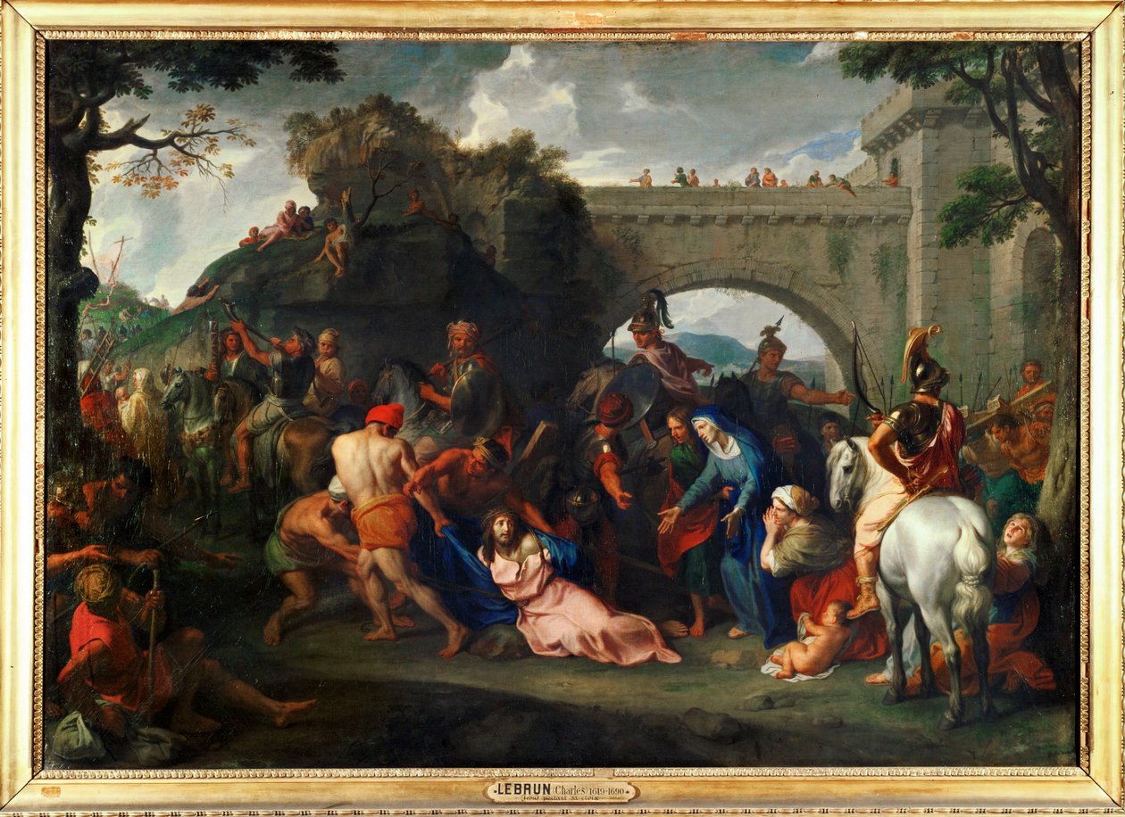 At bære korset ... af Charles (studio of ) Le Brun