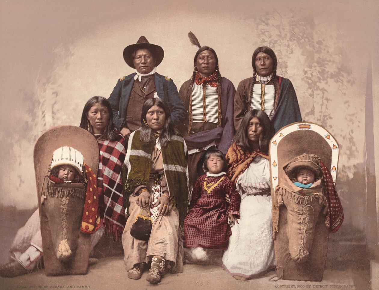 Ute Chief Severo og familie af Charles A. Nast, Detroit Photographic Company