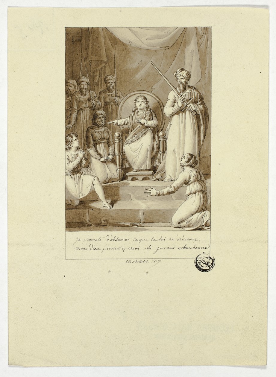Scene fra Racines Athalie af Charles Abraham Chasselat