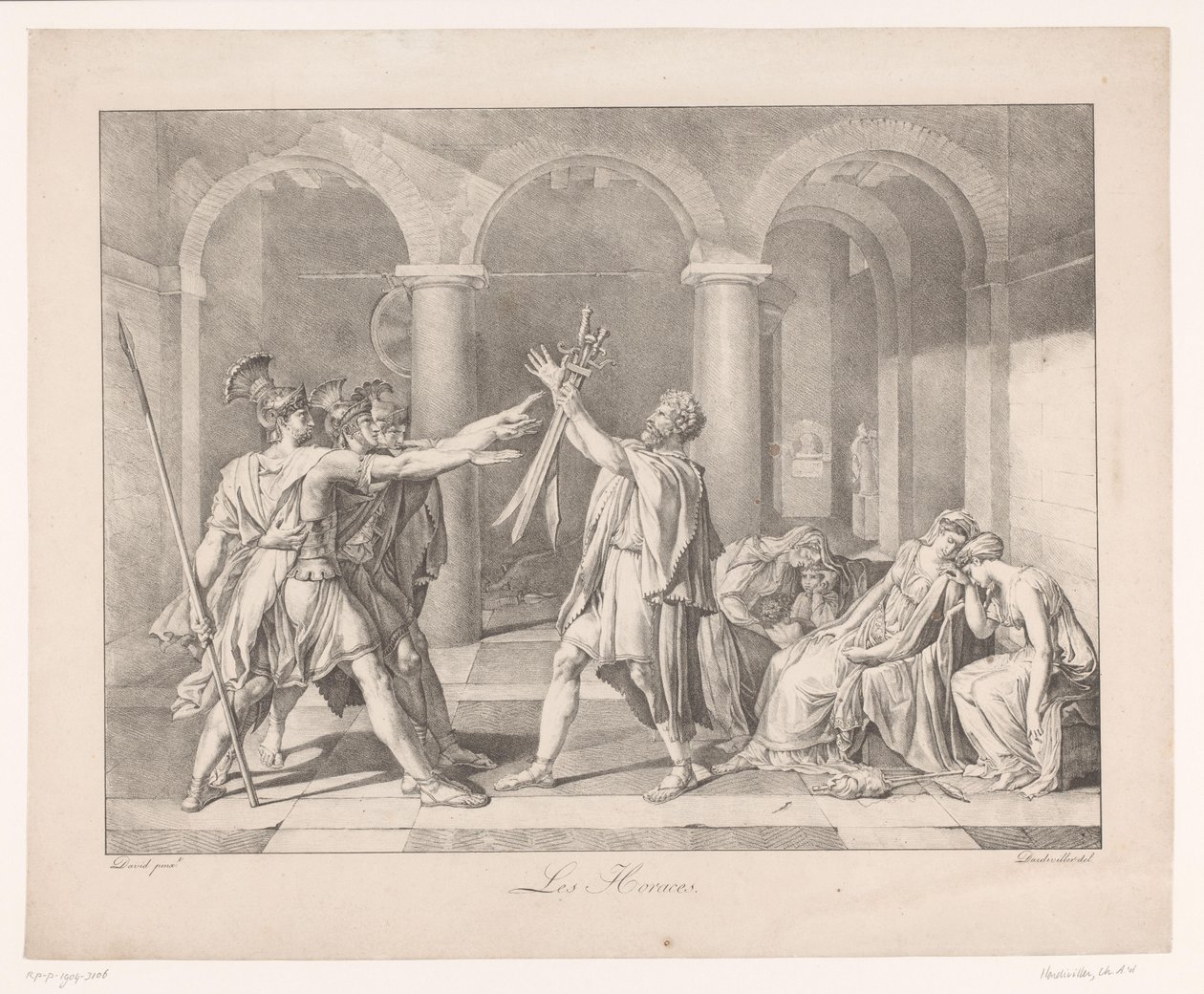 Eed af Horatii Les Horaces (titel på objekt) af Charles Achille D