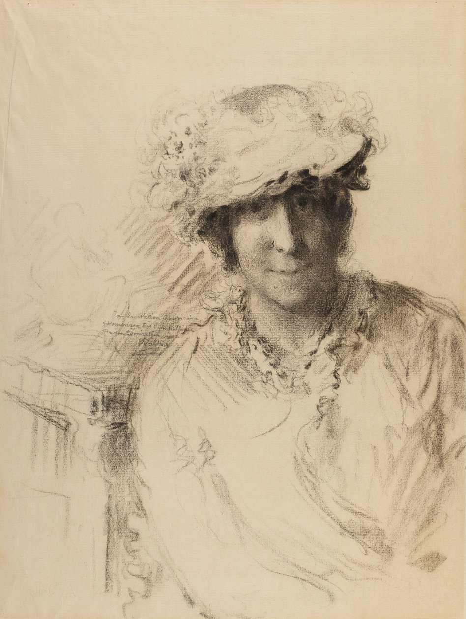 Portræt af en dame af Charles Albert Waltner
