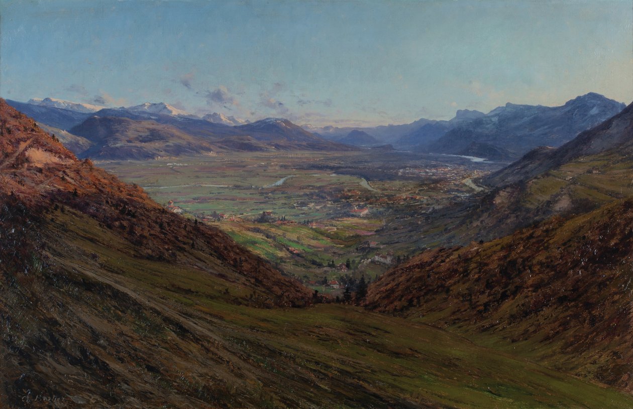 Grenoble set fra vejen til Sappey 1912 (Olie på lærred) af Charles Alexandre Bertier