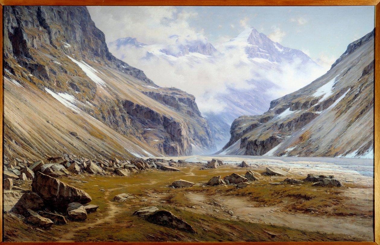 Veneondalen ved Saint Christophe en Oisans i Alperne Maleri af Charles Bertier (1860-1924) 1894 Dim. 2x3,2 m Grenoble, Fine Arts Museum - Valley of Veneon ved Saint Christophe en Oisans i Alperne. Maleri af Charles Bertier (1860-1924) af Charles Alexandre Bertier