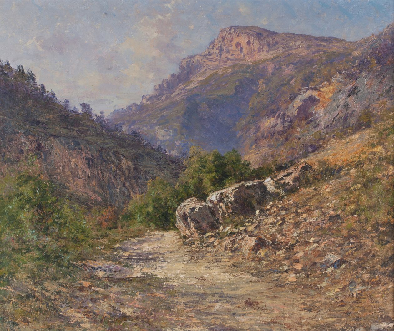Bjergsti i Vercors 1917 (Olie på lærred) af Charles Alexandre Bertier