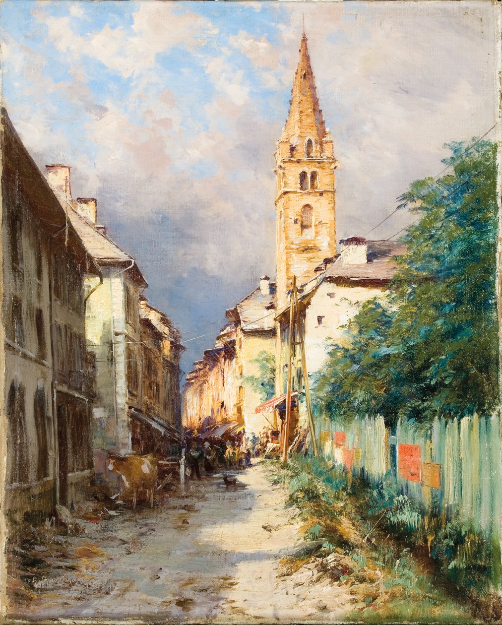 Gade i Barcelonnette af Charles Alexandre Bertier