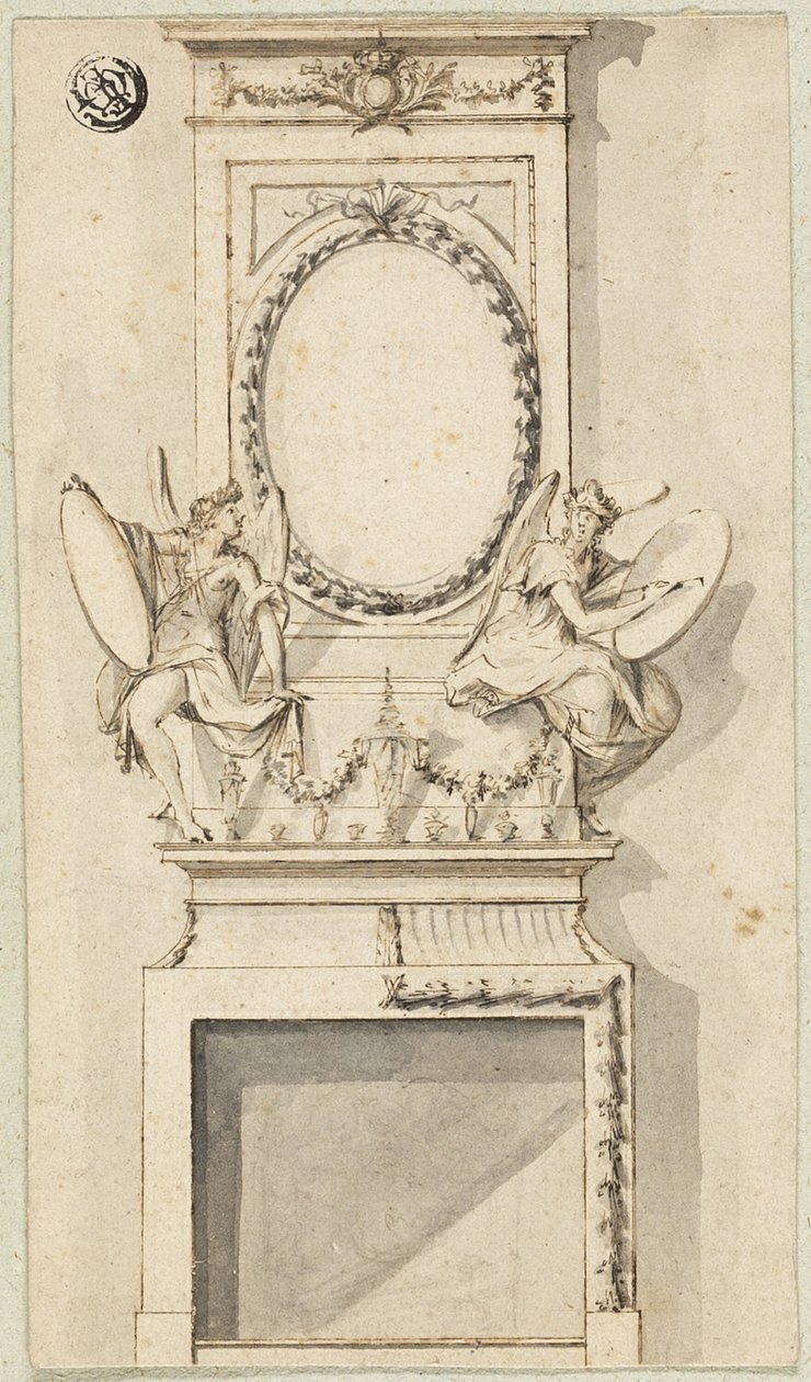 Design til et skorstensstykke af Charles Alfred Stothard