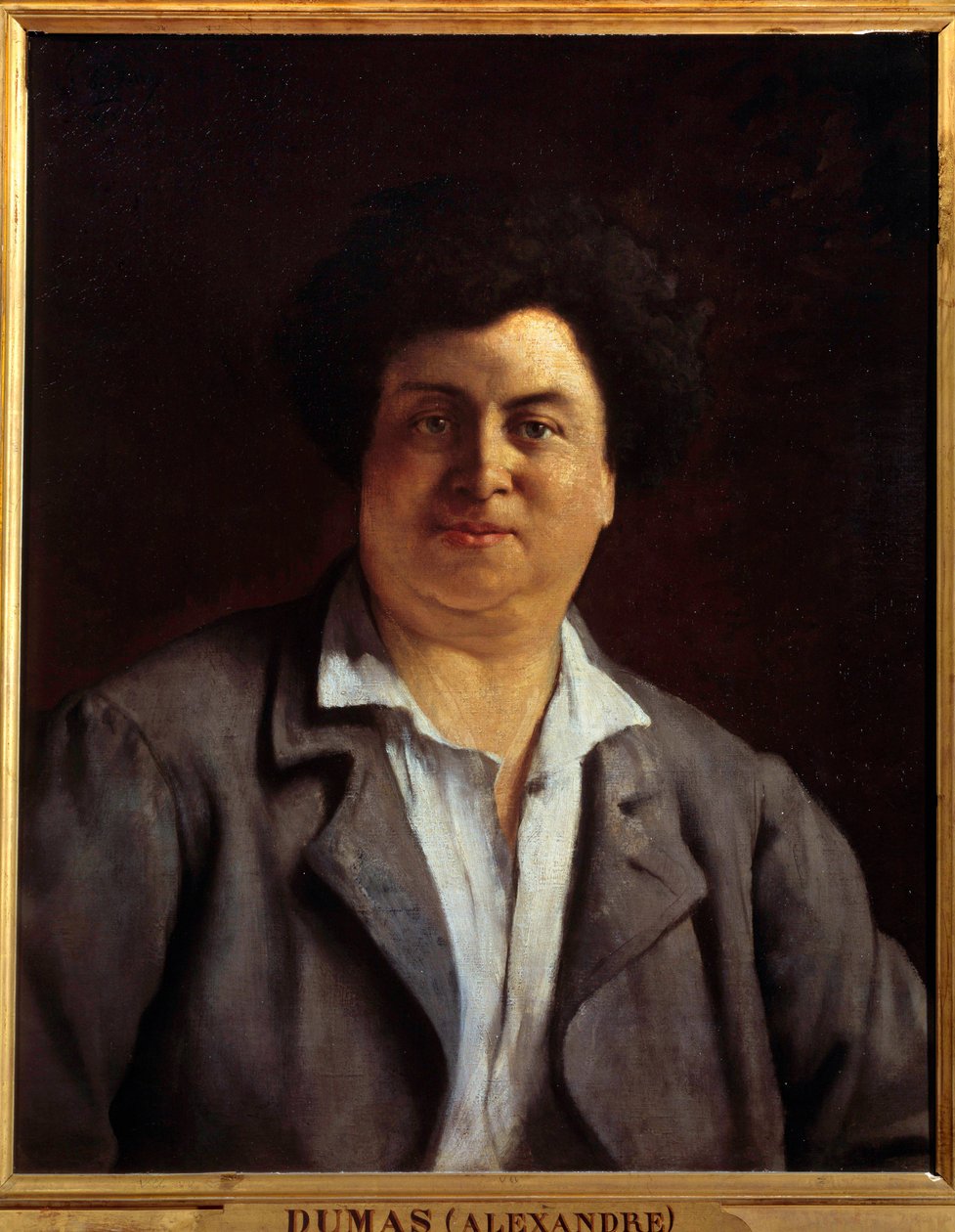 Portrait of the writer Alexandre Dumas peredani af Charles Alphonse Paul Bellay