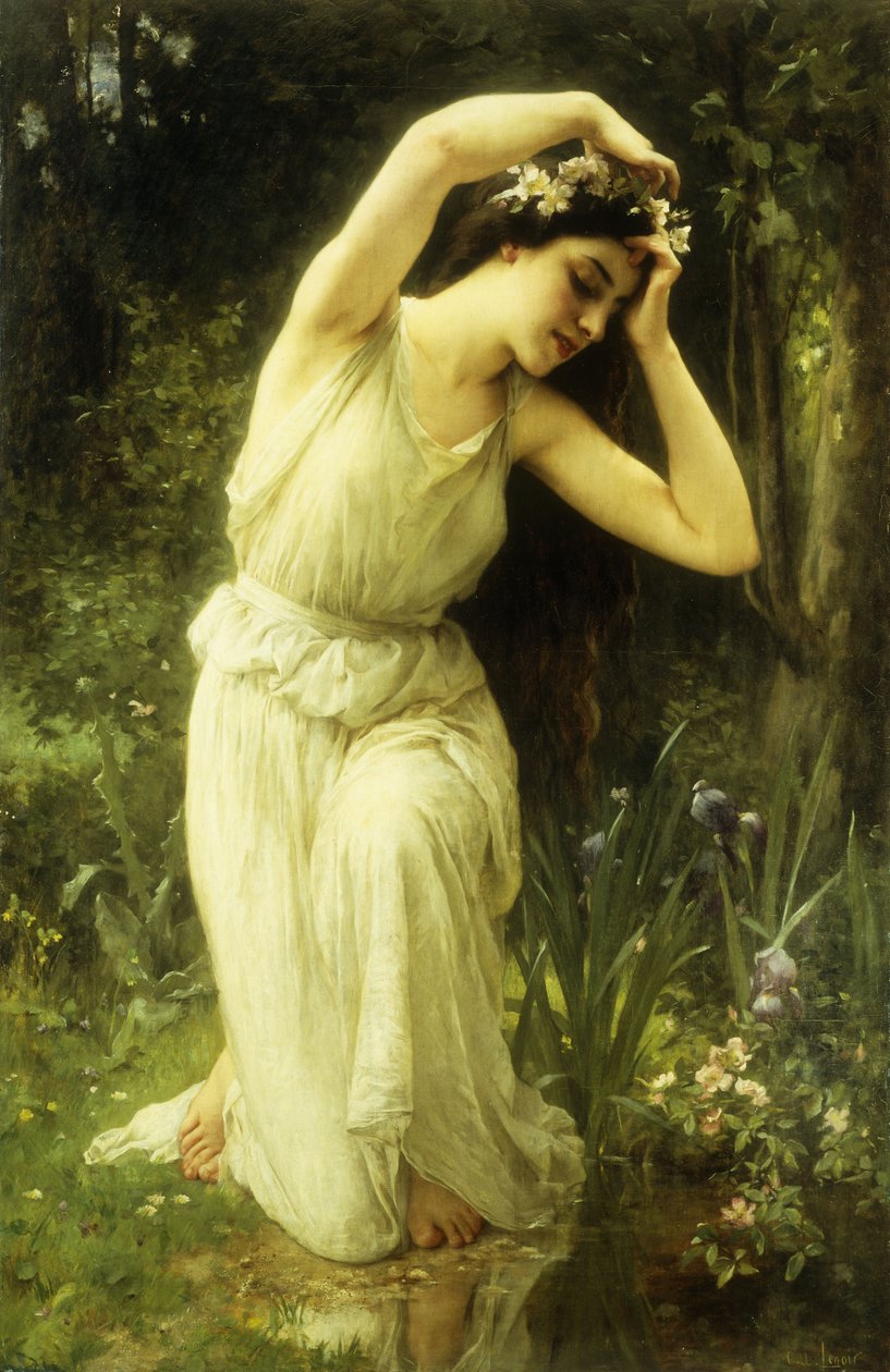 En nymfe i skoven (olie på lærred) af Charles Amable Lenoir