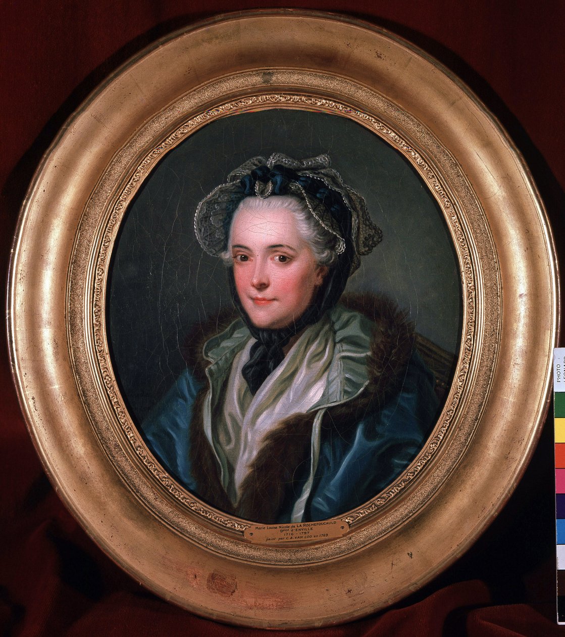 Portræt af Marie-Louise-Nicole (Marie Louise Nicole), hertuginde af Enville (Anville) (1716-1797). Maleri af Charles Amedee Philippe van Loo (1719-1795) af Charles Amedee Philippe van Loo