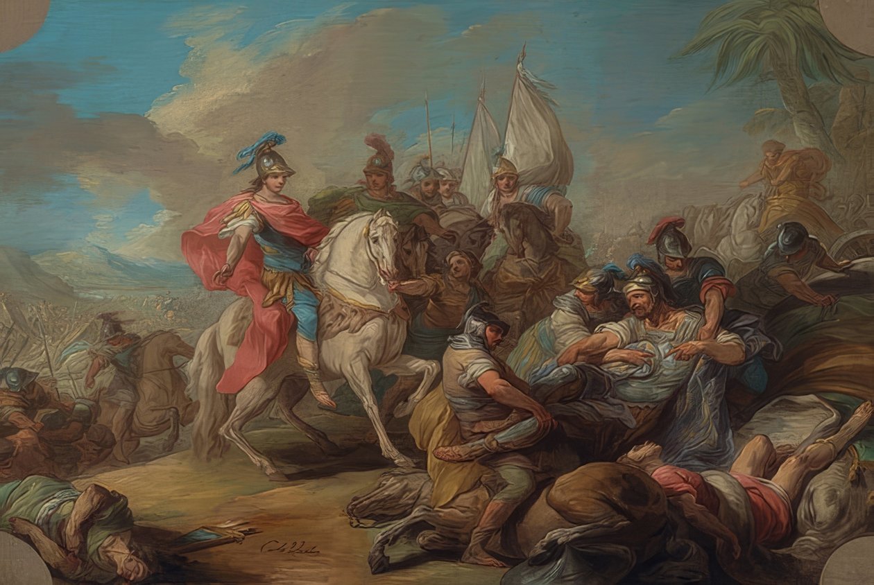 Alexander den Stores sejr over Porus. Omkring 1738 af Charles André van Loo