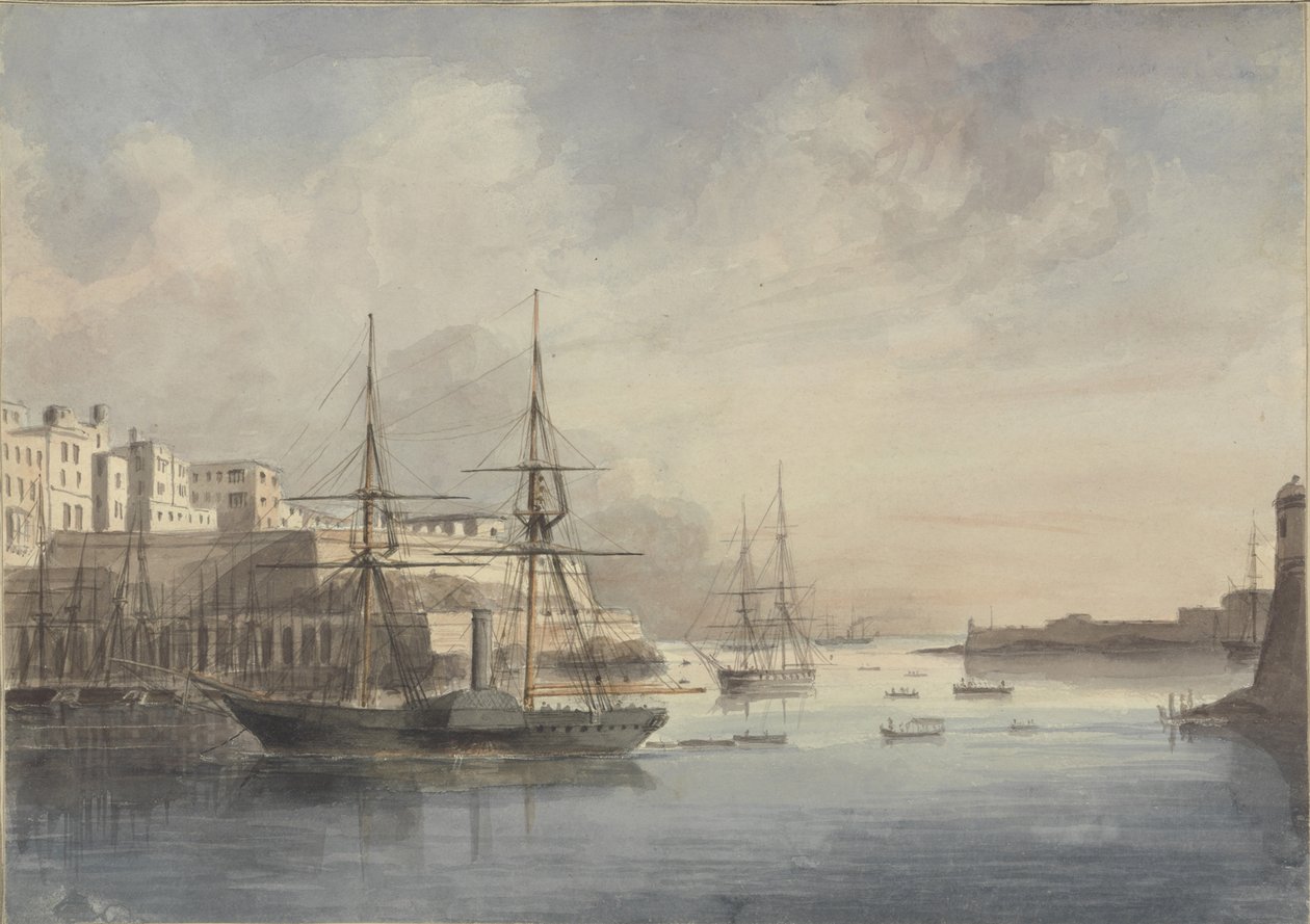 Udsigt på Malta, ca. 1849 af Charles Andrew Dyce