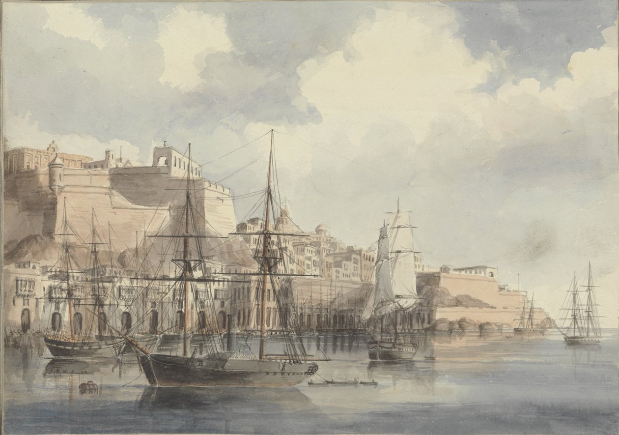 Udsigt på Malta, ca. 1849 af Charles Andrew Dyce