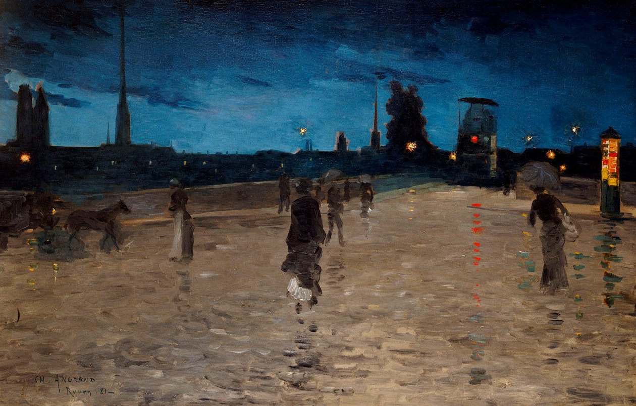 Stenbroen, Rouen, 1881 af Charles Angrand