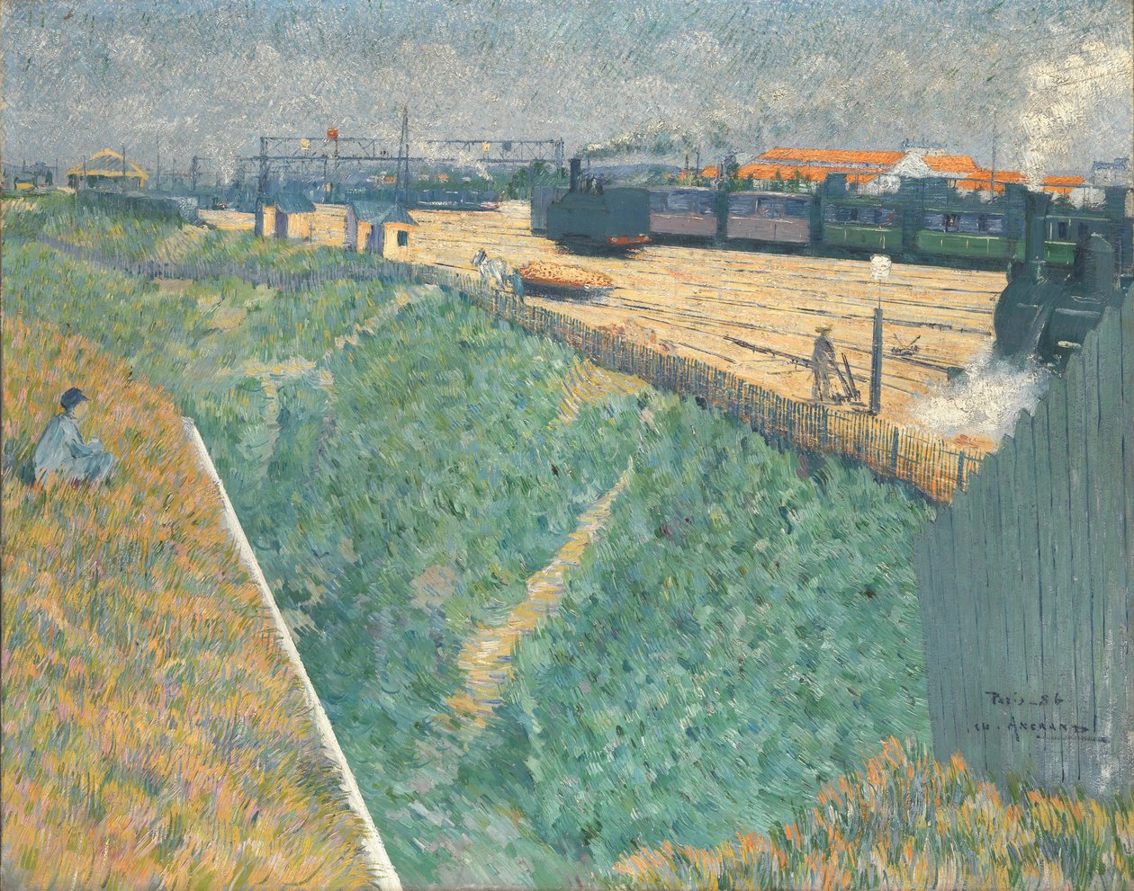 Western Railway ved udgangen fra Paris, 1886 af Charles Angrand