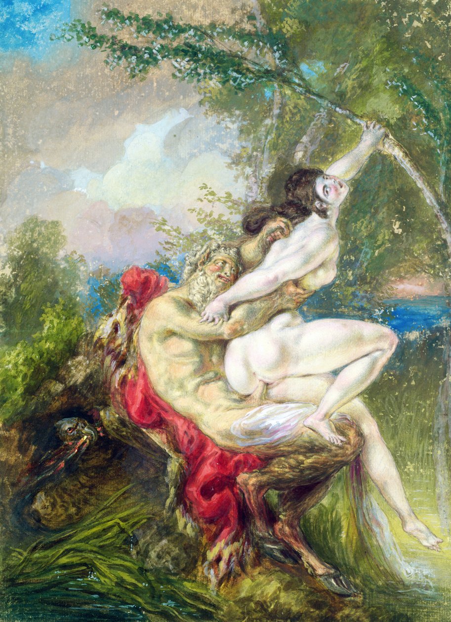 Jupiter og Antiope, fra Universal History af Charles Antoine (attr. to) Coypel