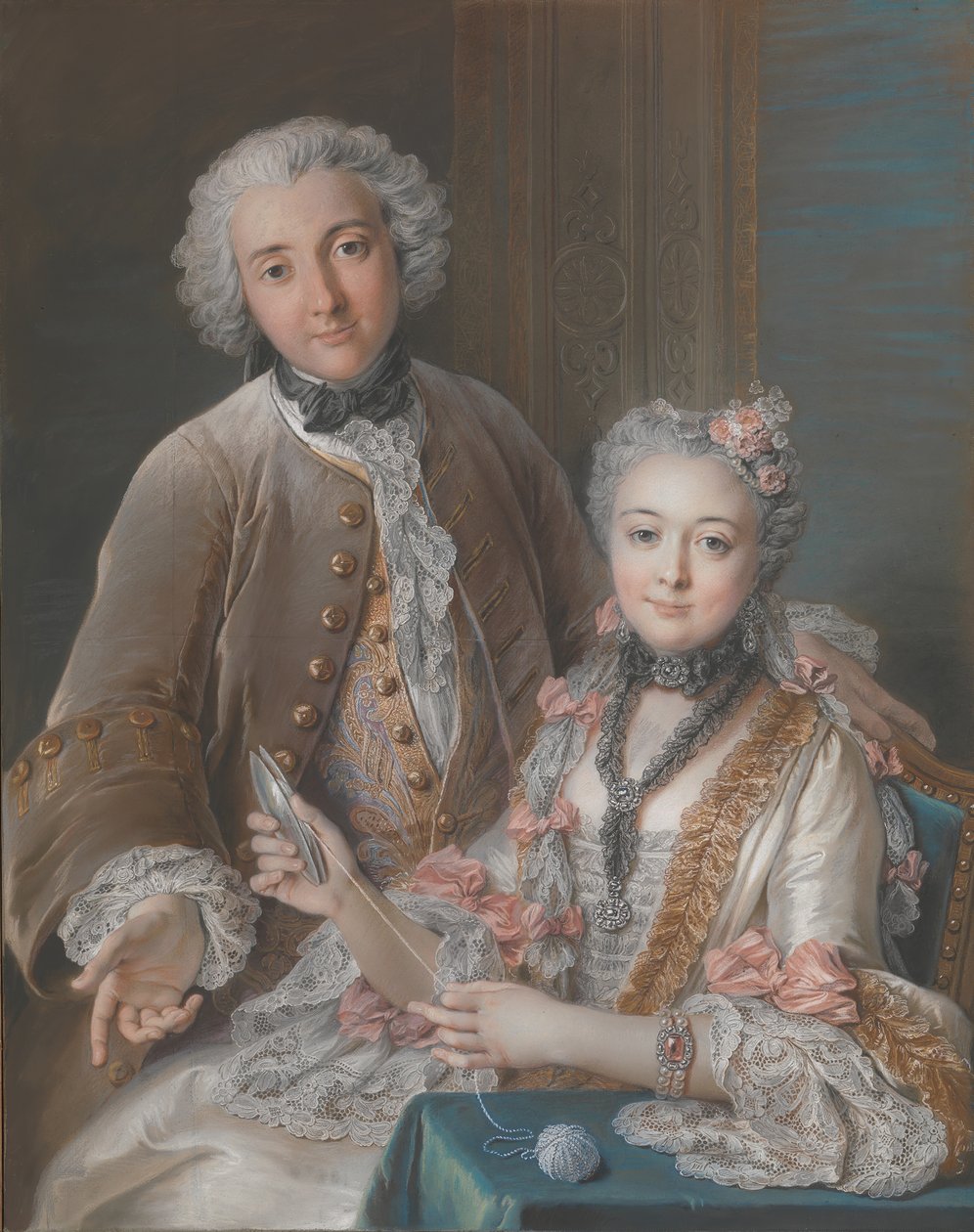 François de Jullienne 1722-1754 og hans kone Marie Élisabeth de Séré de Rieux, 1724-1795, 1743. af Charles Antoine Coypel