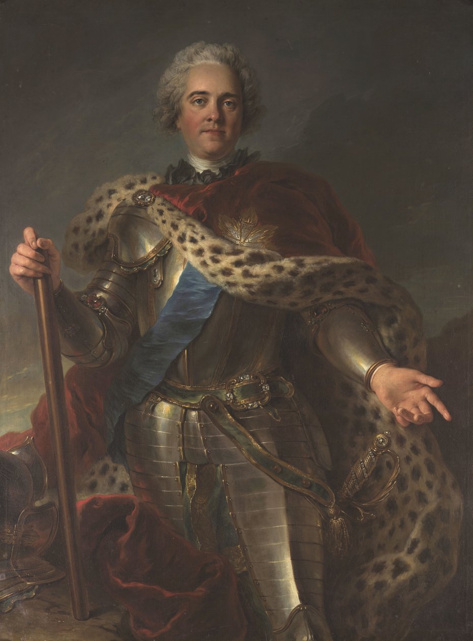 Portræt af Maurice de Saxe 1696-1750, marskal af Frankrig, ca 1735-1739. af Charles Antoine Coypel