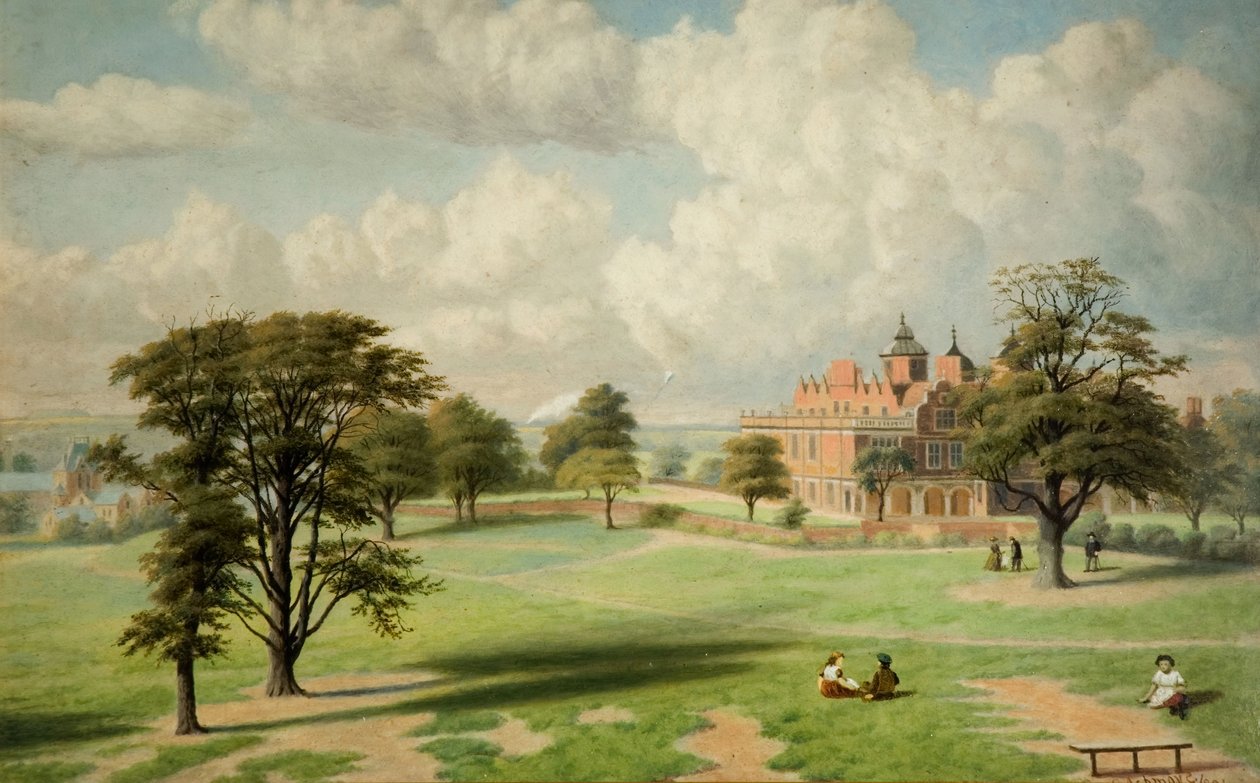 Aston Hall fra parken, 1891. af Charles Ashmore
