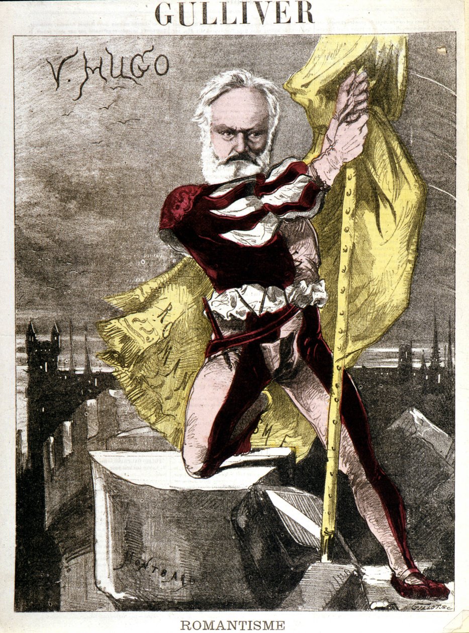 Tegnefilm af Victor Hugo af Georges Montbard (1841-1905). "" Gulliver - Romantik"" af Charles Auguste Loye