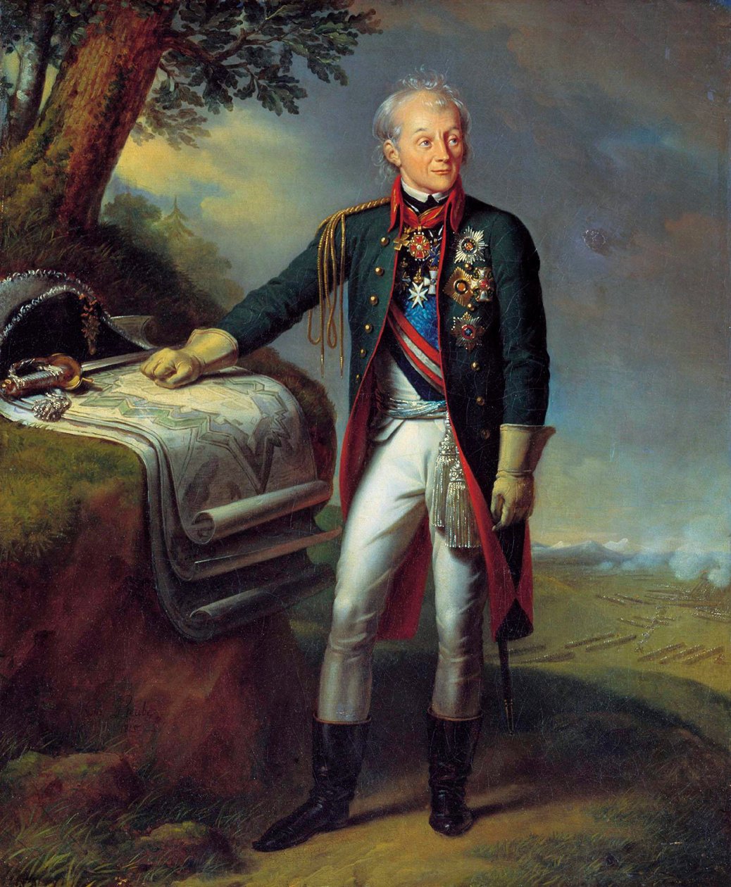 Feltmarskal Generalissimo Prins Alexander Suvorov, russisk soldat, 1815. af Charles Auguste Guillaume Steuben