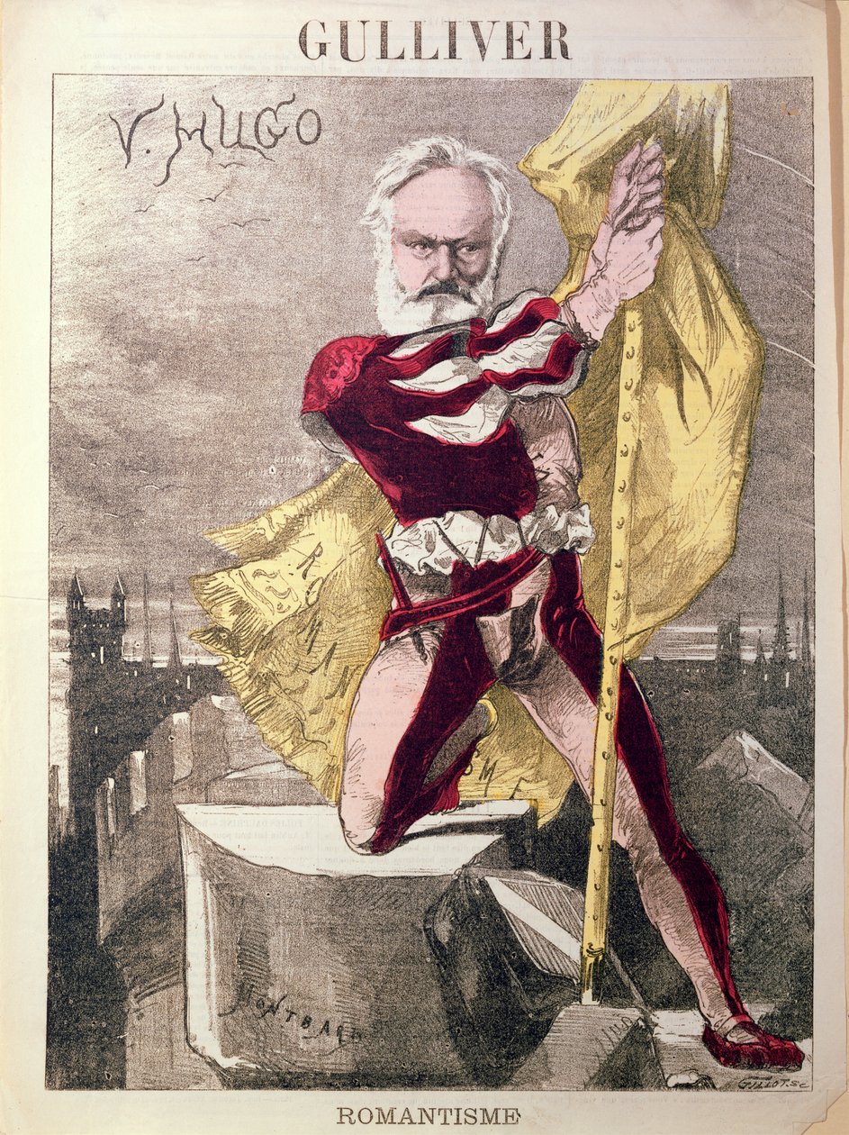 Karikatur af Victor Hugo (1802-85) fra 