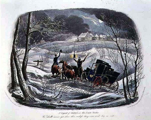"A Signal of Distress, or The Christmas Visitor", indgraveret af R.G. Reeve (fl.1811-37) pub. af Thomas McLean af Charles B. (after) Newhouse