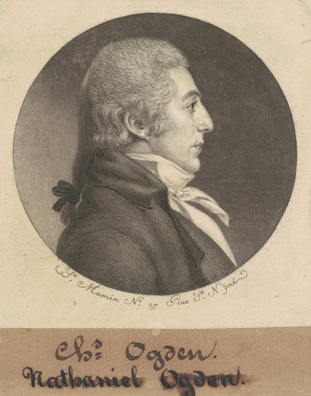 Abraham Ogden, Jr. af Charles B. J. Févret de Saint Mémin